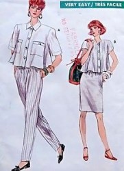7140 EZ VOG LOOSE SS BUTTON TOP, SKIRT, PANTS PATTERN 6-10